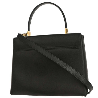Salvatore Ferragamo Black Gancini 2way Shoulder Handbag