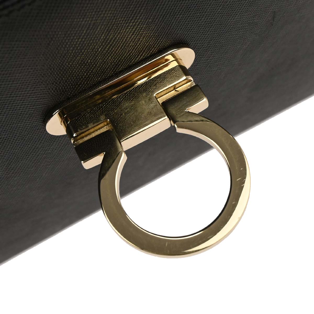 Salvatore Ferragamo Black Gancini 2way Shoulder Handbag