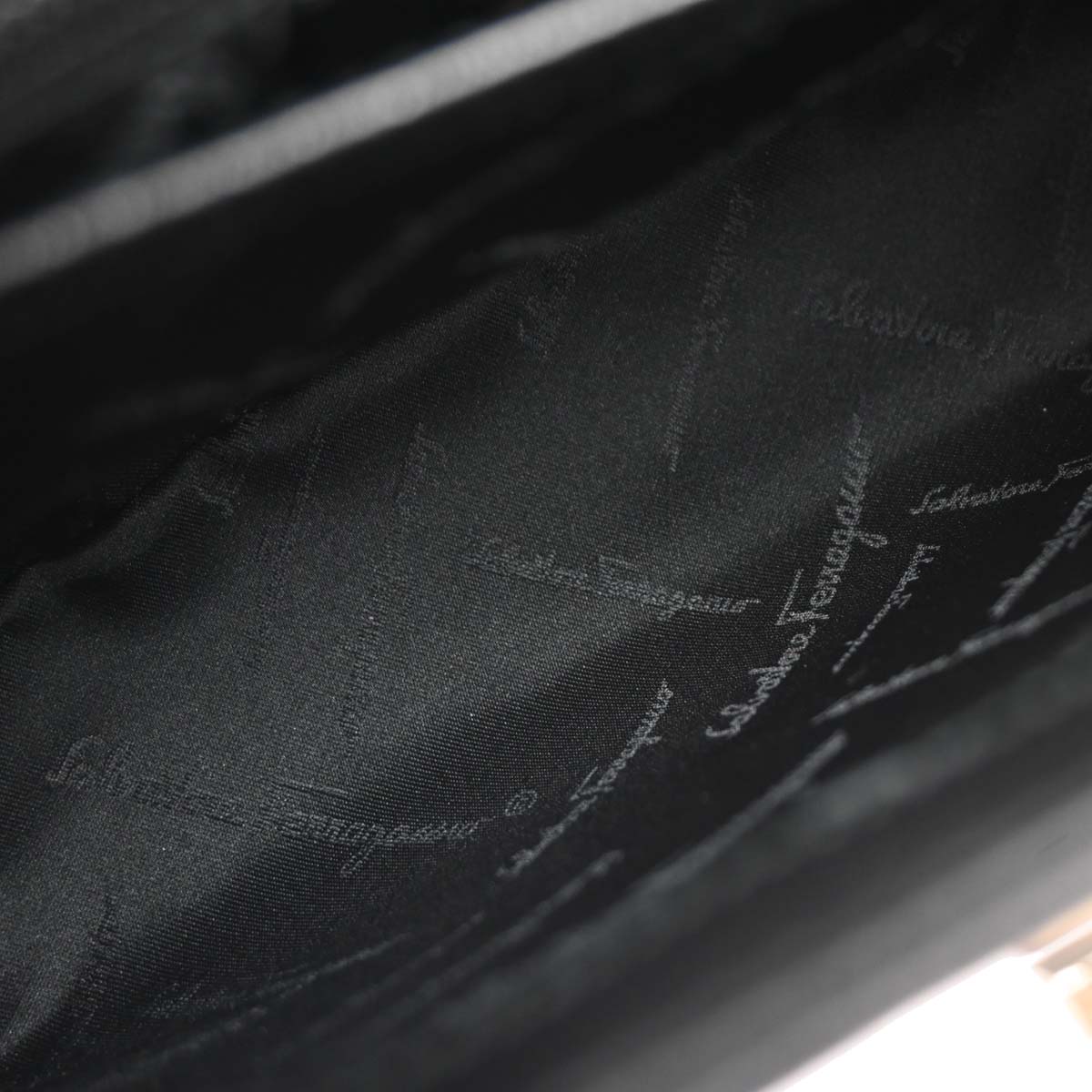 Salvatore Ferragamo Black Gancini 2way Shoulder Handbag