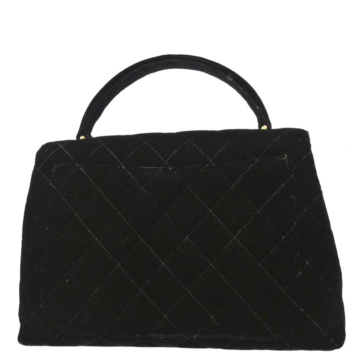 Chanel 1996-1997 Black Velvet Kelly Handbag