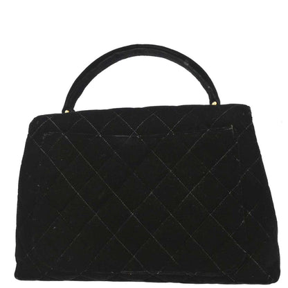 Chanel 1996-1997 Black Velvet Kelly Handbag
