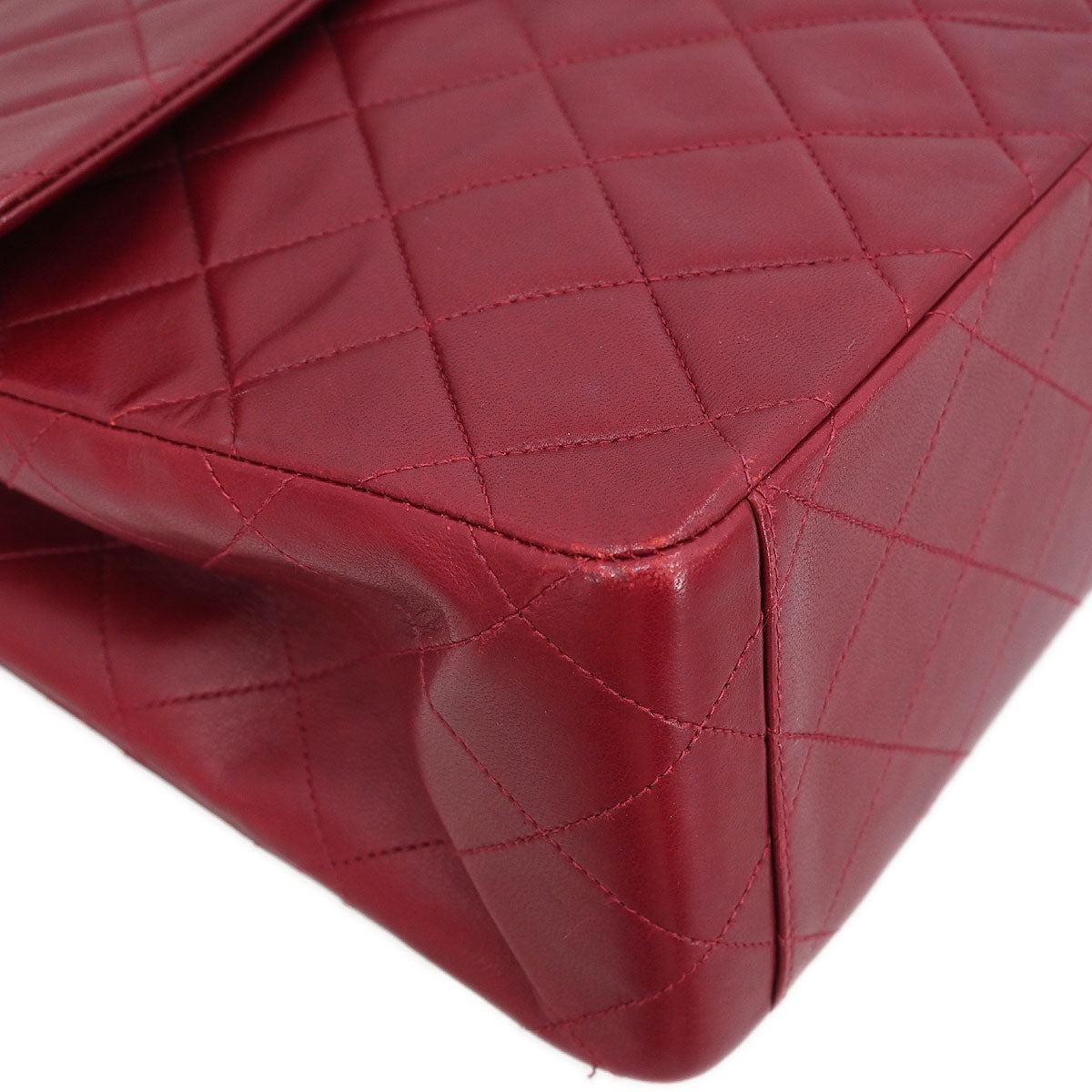 Chanel 1991-1994 Bordeaux Lambskin Maxi Classic Flap Shoulder Bag