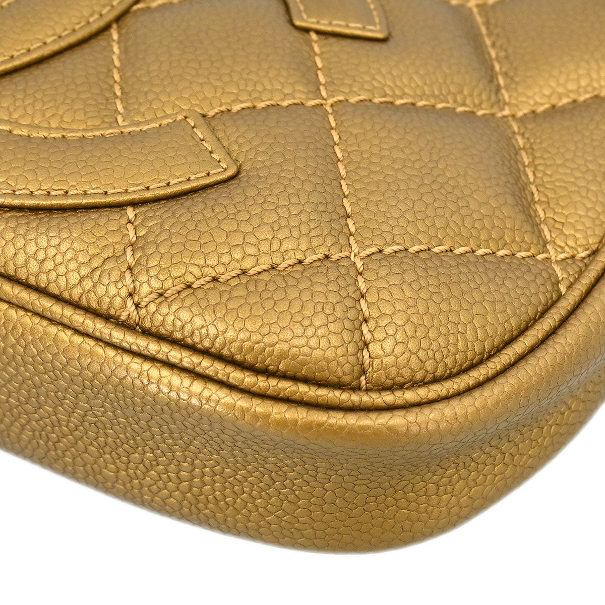 Chanel Gold Caviar Fringe Handbag