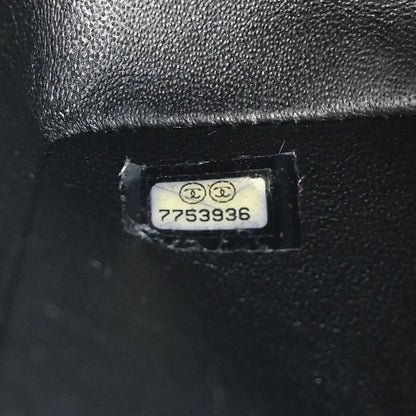 Chanel Navy Canvas Icon Medium Classic Double Flap Shoulder Bag