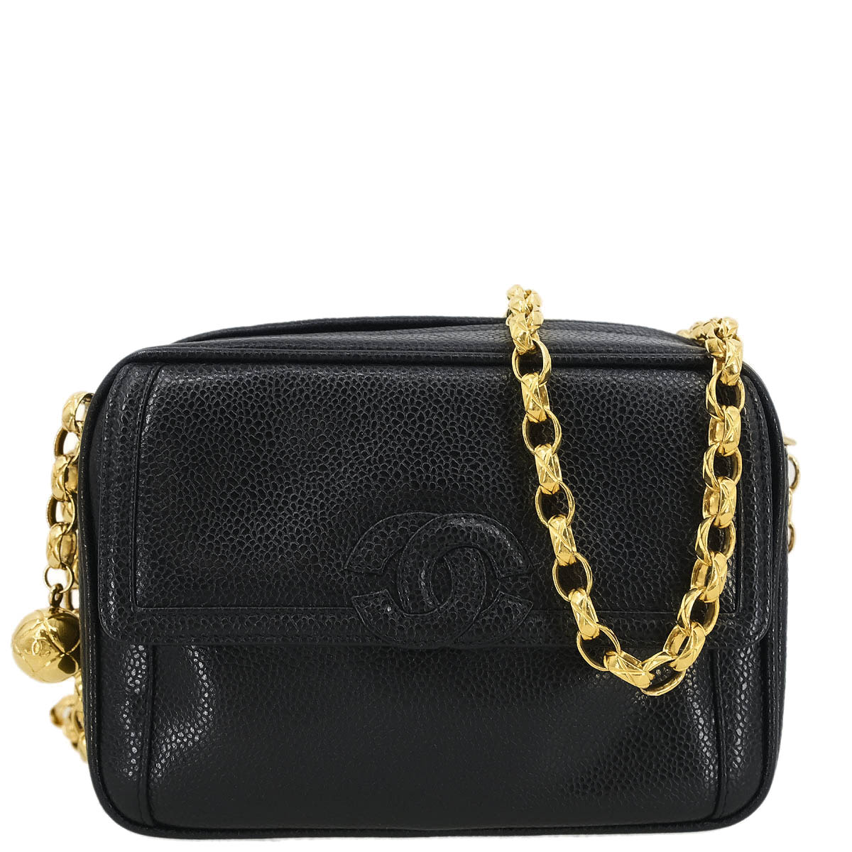 Chanel Black Caviar Camera Bag Mini