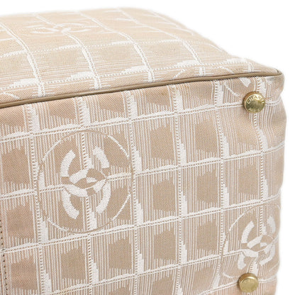 Chanel Beige Jacquard Nylon New Travel Line Tote Handbag