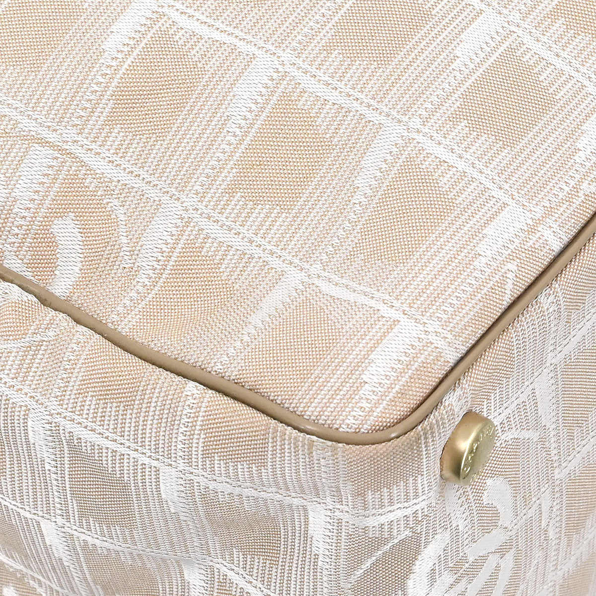 Chanel Beige Jacquard Nylon New Travel Line Tote Handbag