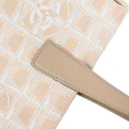 Chanel Beige Jacquard Nylon New Travel Line Tote Handbag