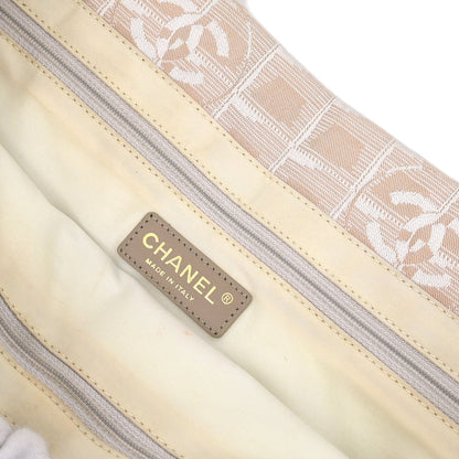 Chanel Beige Jacquard Nylon New Travel Line Tote Handbag