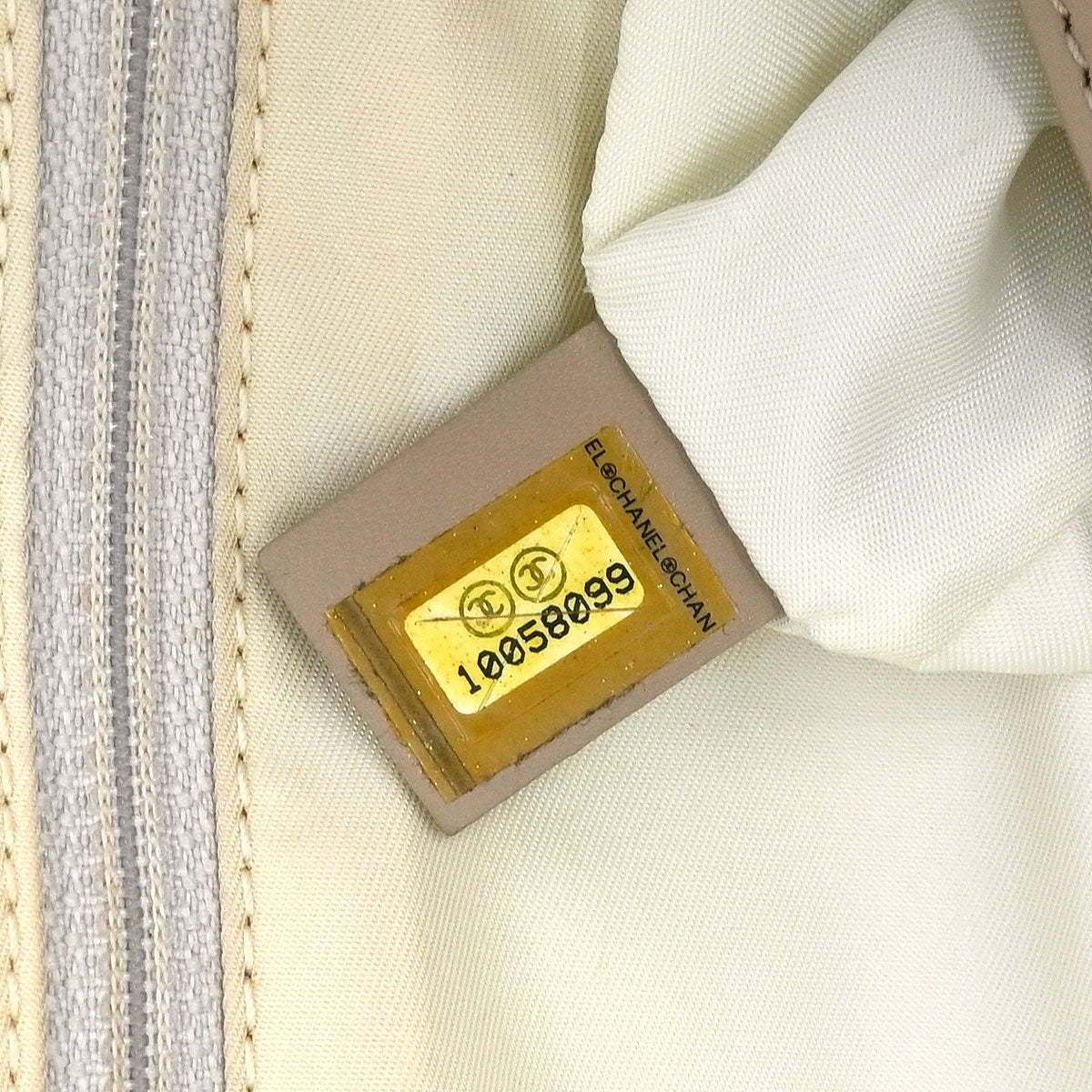 Chanel Beige Jacquard Nylon New Travel Line Tote Handbag