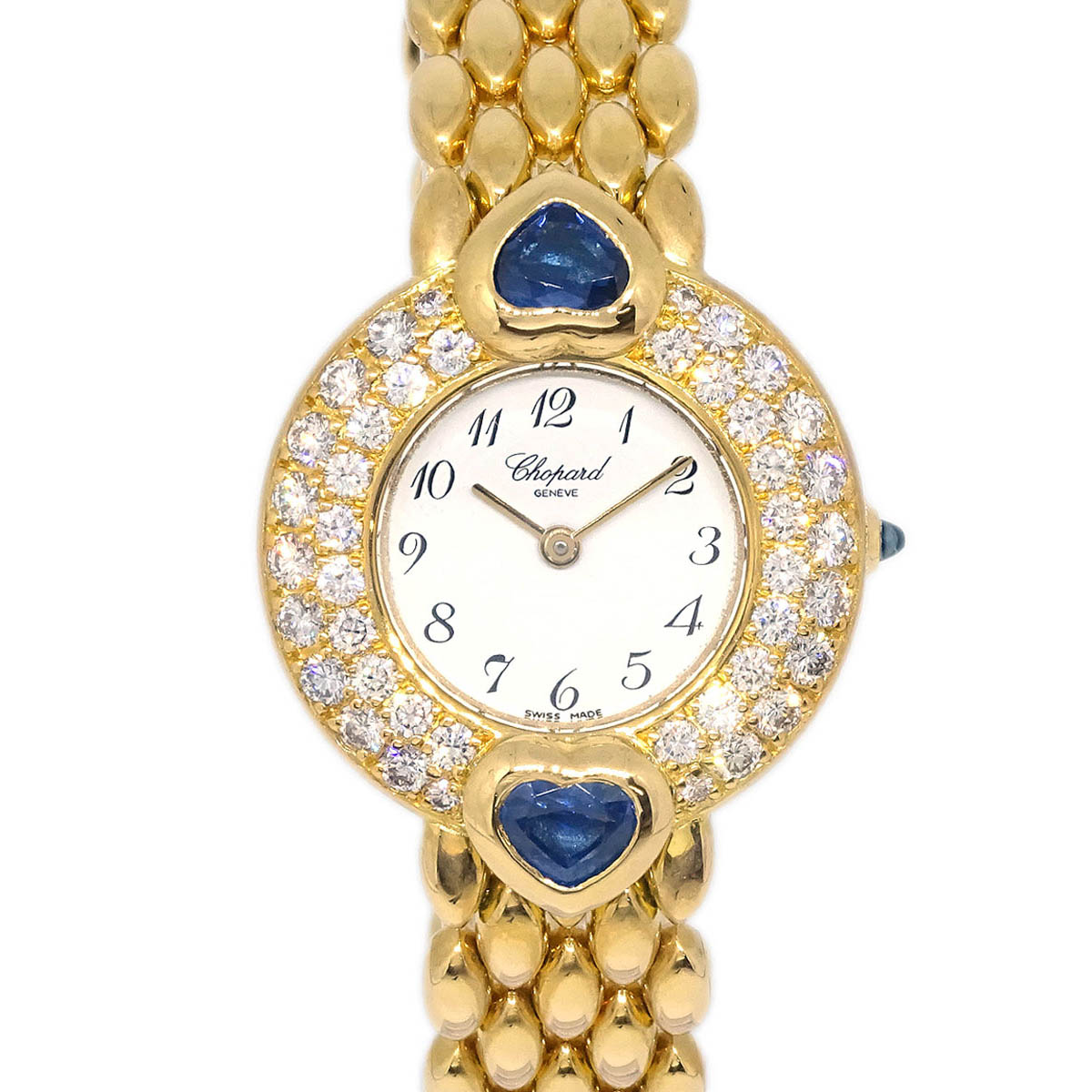 Chopard Ref.10/5352-23 Quartz Watch 18KYG Diamond Sapphire