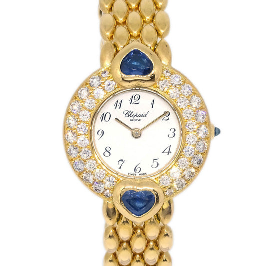Chopard Ref.10/5352-23 Quartz Watch 18KYG Diamond Sapphire