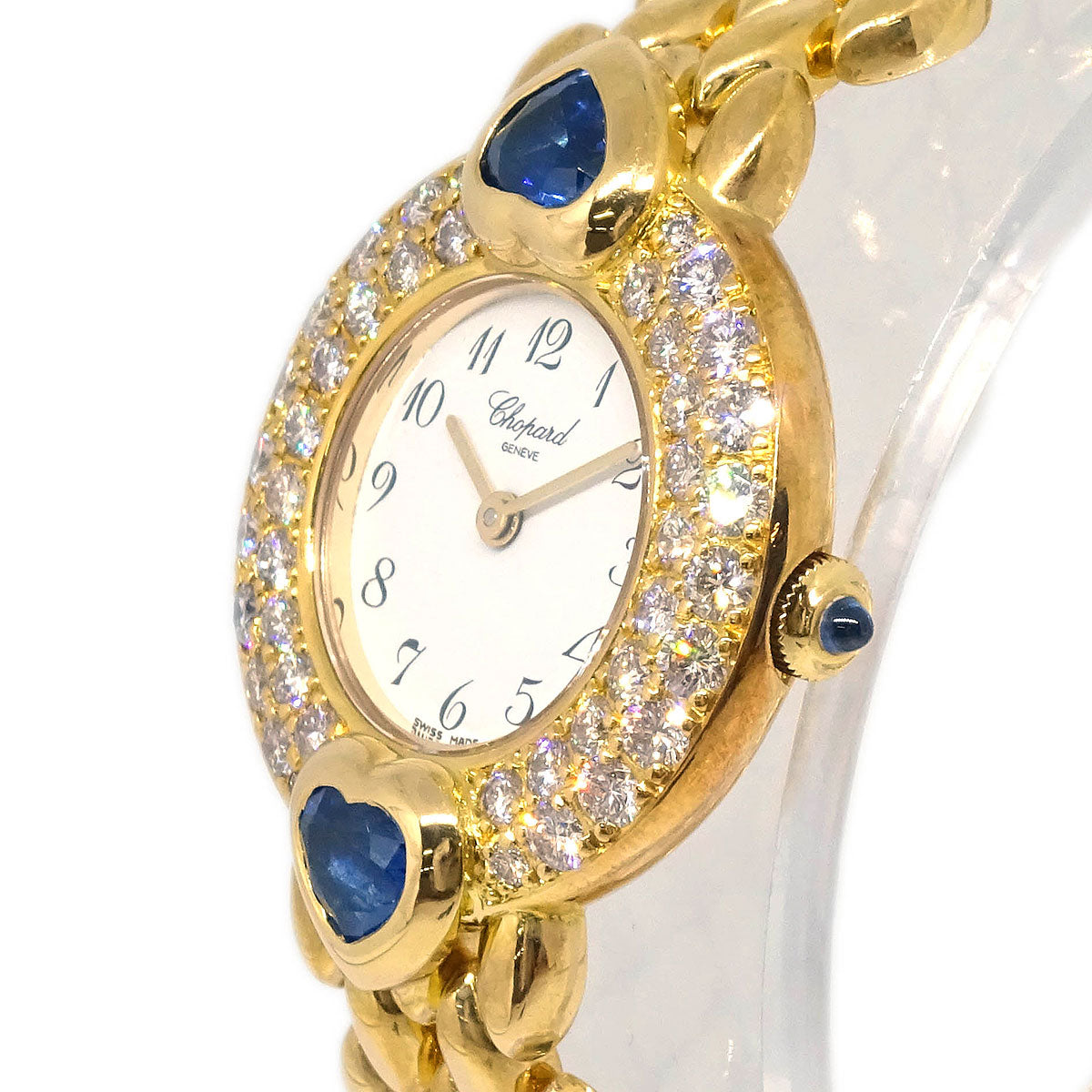 Chopard Ref.10/5352-23 Quartz Watch 18KYG Diamond Sapphire