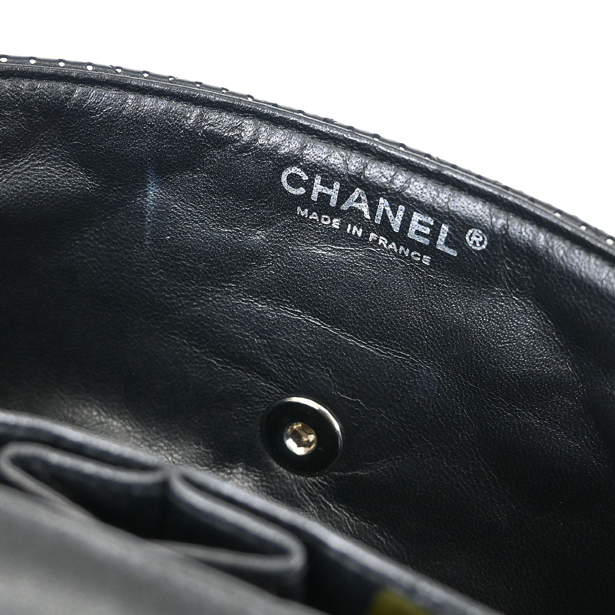 Chanel Black Perforated Lambskin East West Shoulder Bag
