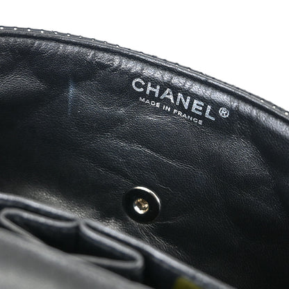 Chanel Black Perforated Lambskin East West Shoulder Bag