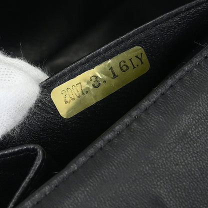 Chanel Black Perforated Lambskin East West Shoulder Bag