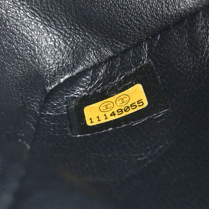 Chanel Black Perforated Lambskin East West Shoulder Bag