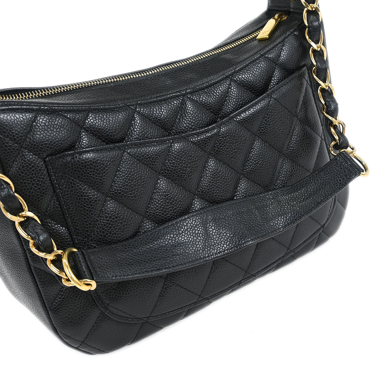 Chanel Black Caviar  Hobo Handbag