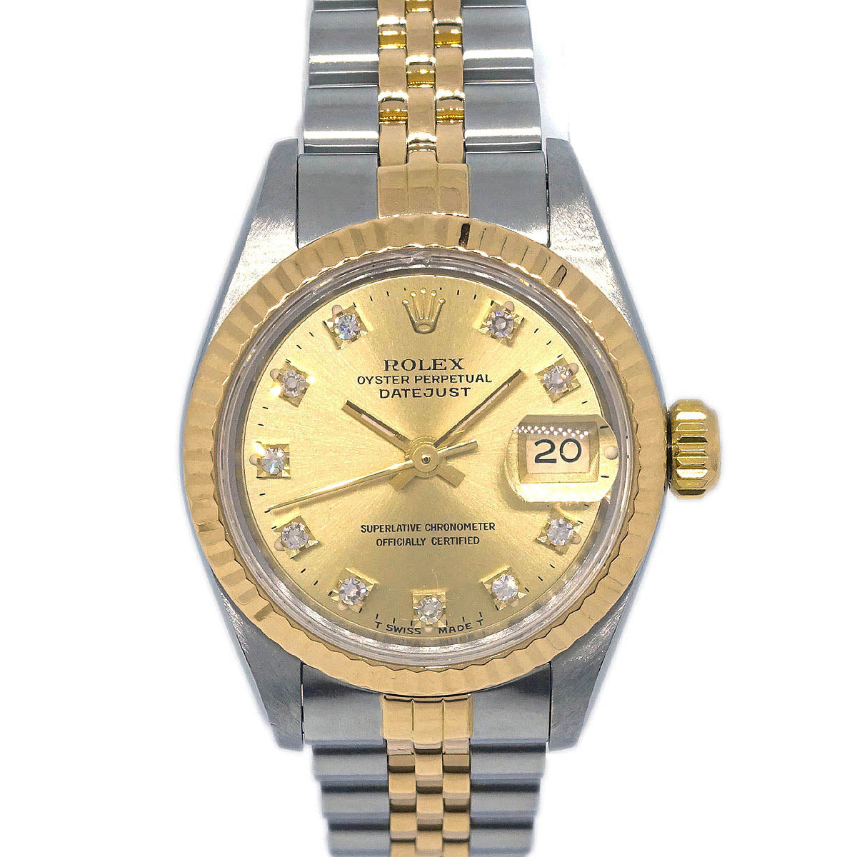 Rolex Oyster Perpetual Datejust 26mm Ref.69173G Watch 18KYG SS Diamond