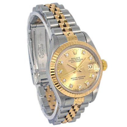 Rolex Oyster Perpetual Datejust 26mm Ref.69173G Watch 18KYG SS Diamond