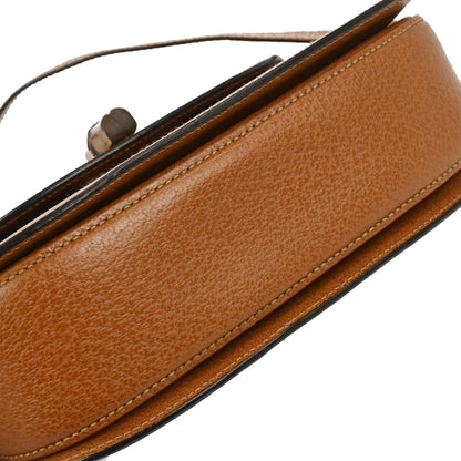Gucci Brown Pigskin Bamboo Handbag