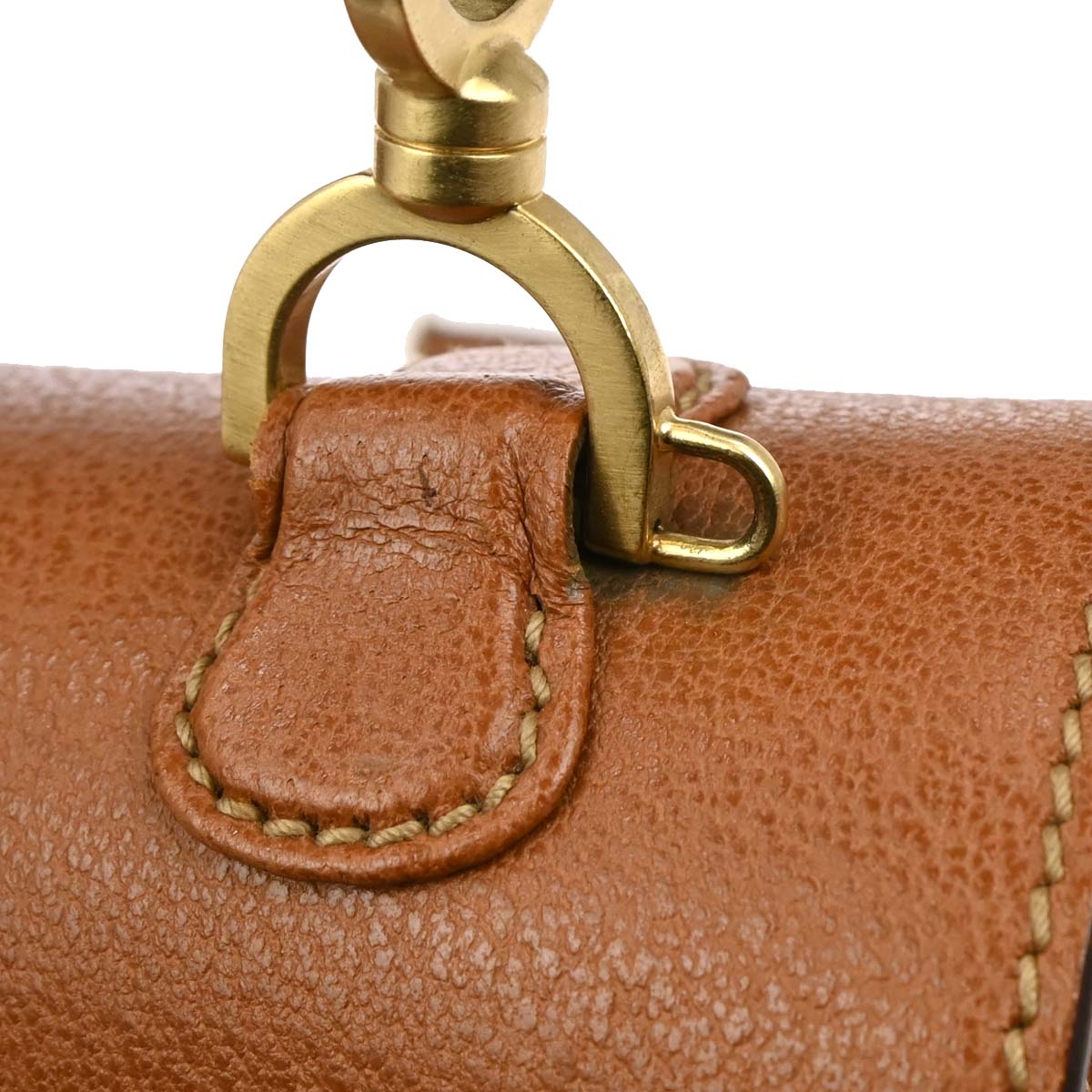 Gucci Brown Pigskin Bamboo Handbag