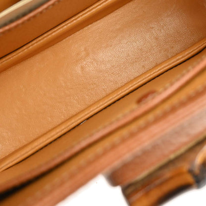 Gucci Brown Pigskin Bamboo Handbag