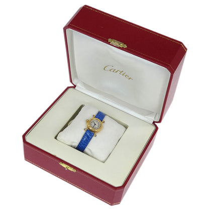 Cartier * Mini Diabolo Ref.1470 Quartz Watch 18KYG Crocodile Blue