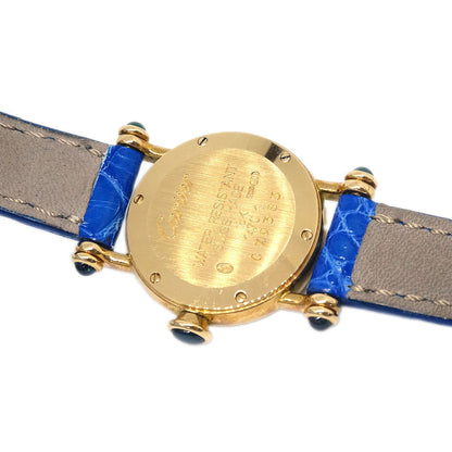 Cartier * Mini Diabolo Ref.1470 Quartz Watch 18KYG Crocodile Blue