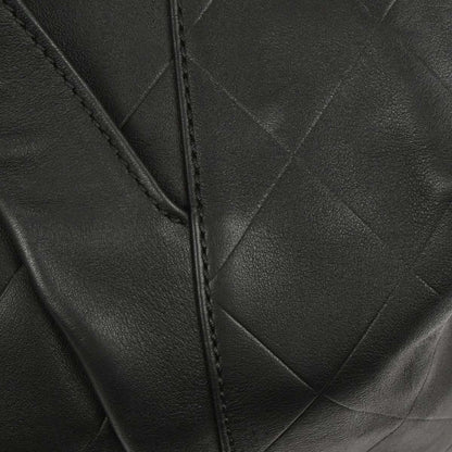 Chanel Black Lambskin Chevron Duffle Handbag