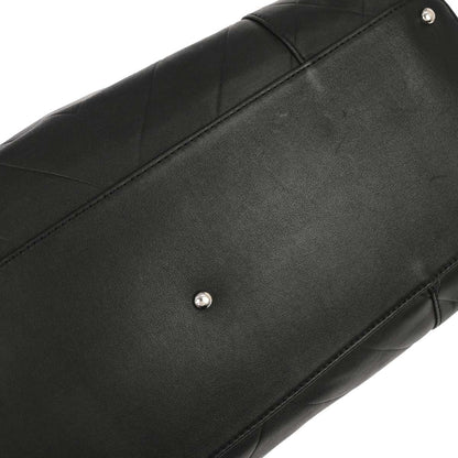 Chanel Black Lambskin Chevron Duffle Handbag