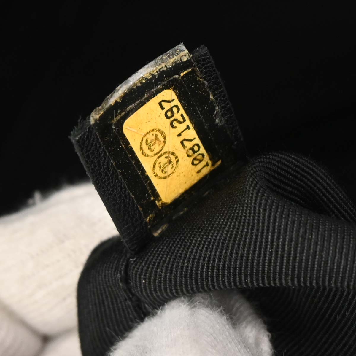 Chanel Black Lambskin Chevron Duffle Handbag