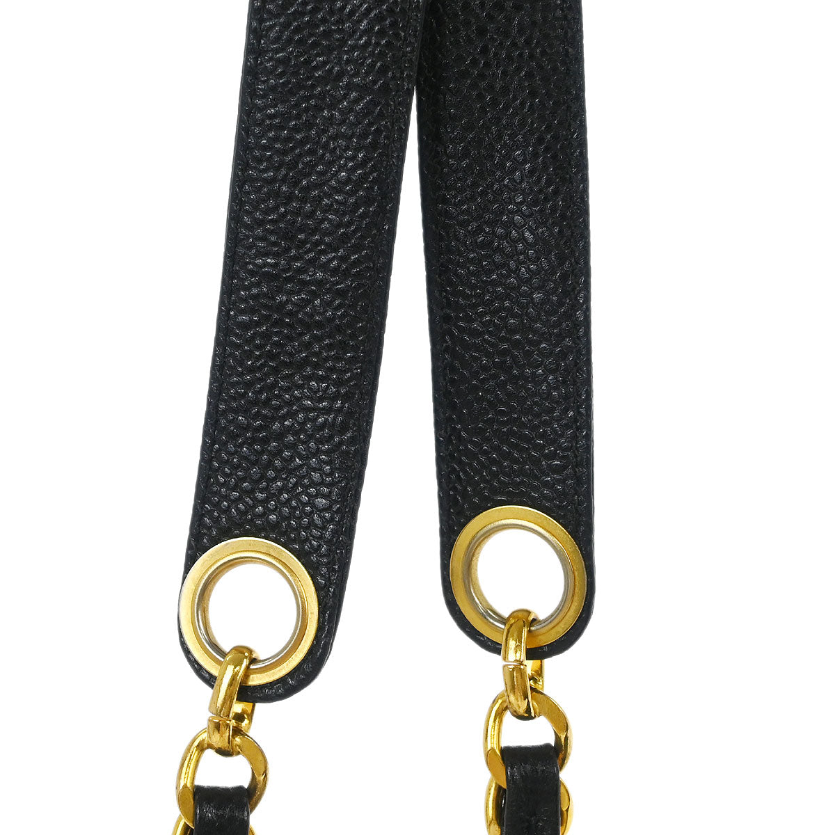 Chanel 1994-1996 Black Caviar Shoulder Tote Bag