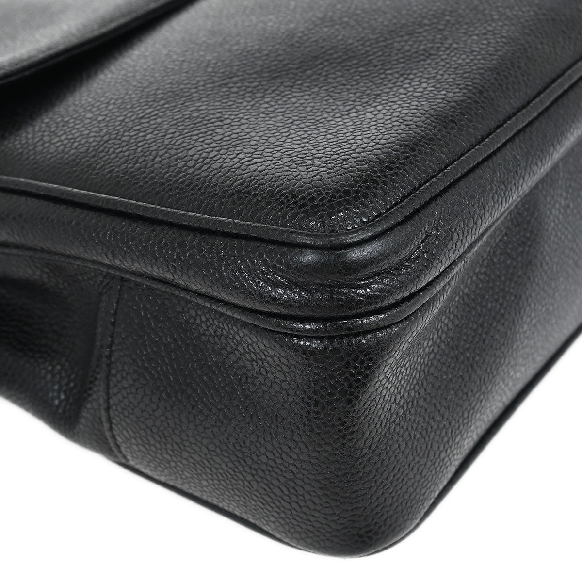 Chanel 1994-1996 Black Caviar Shoulder Tote Bag