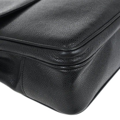 Chanel 1994-1996 Black Caviar Shoulder Tote Bag