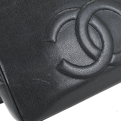 Chanel 1994-1996 Black Caviar Shoulder Tote Bag