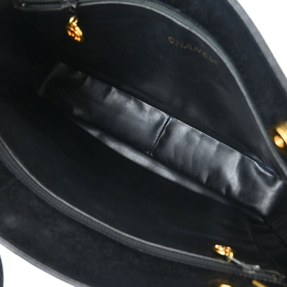 Chanel 1994-1996 Black Caviar Shoulder Tote Bag