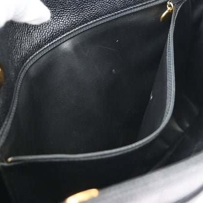 Chanel 1994-1996 Black Caviar Shoulder Tote Bag