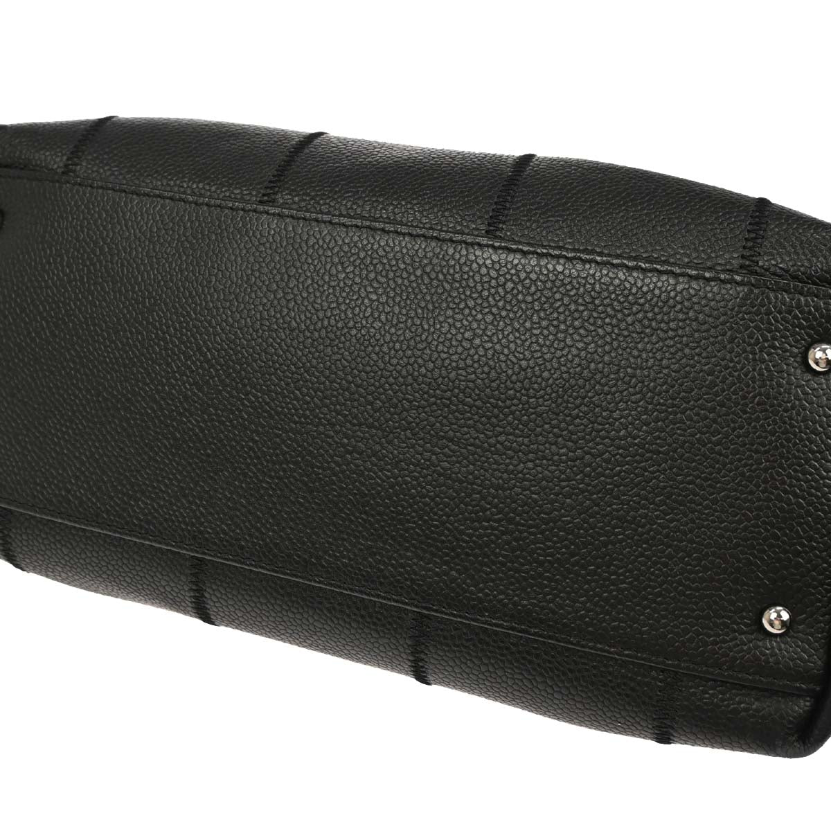 Chanel Black Caviar Choco Bar Tote Handbag