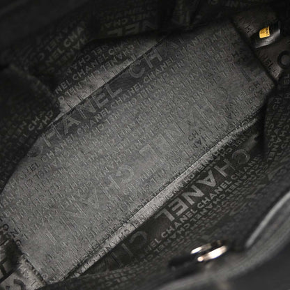 Chanel Black Caviar Choco Bar Tote Handbag