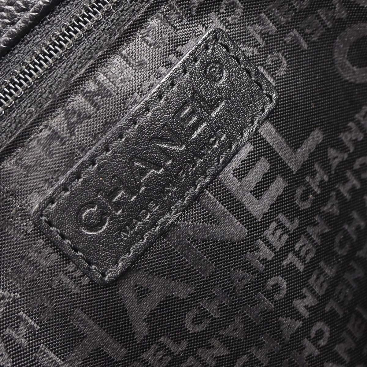 Chanel Black Caviar Choco Bar Tote Handbag