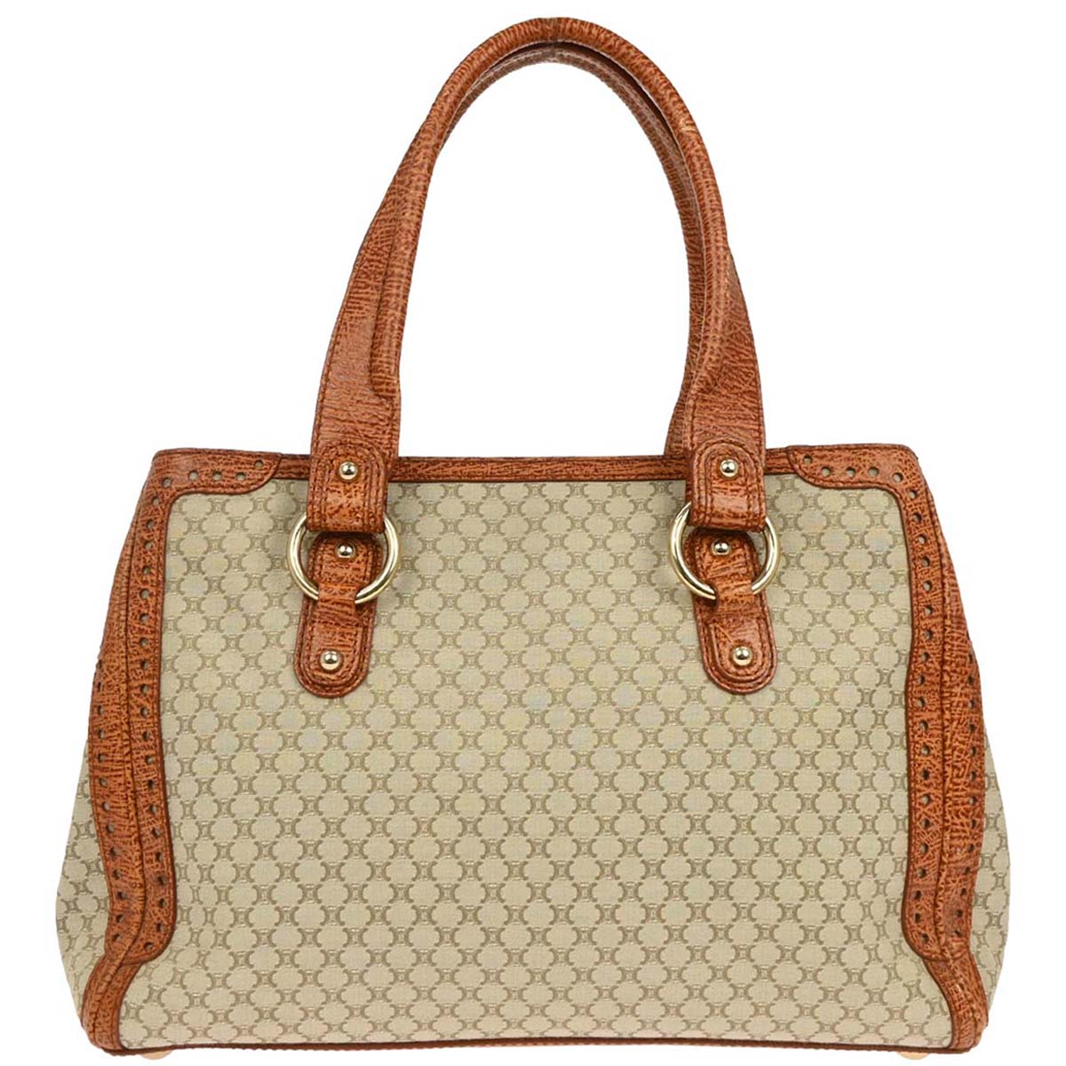 Celine * Beige Canvas Macadam Tote Handbag