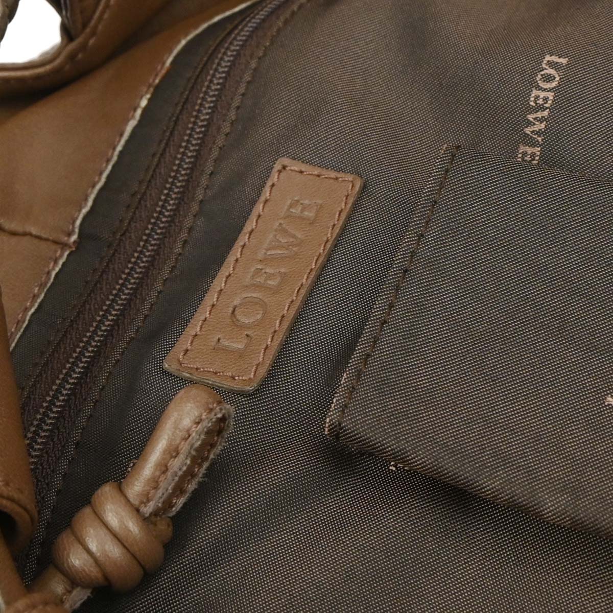 Loewe Brown Lambskin Nappa Aire Tote Handbag