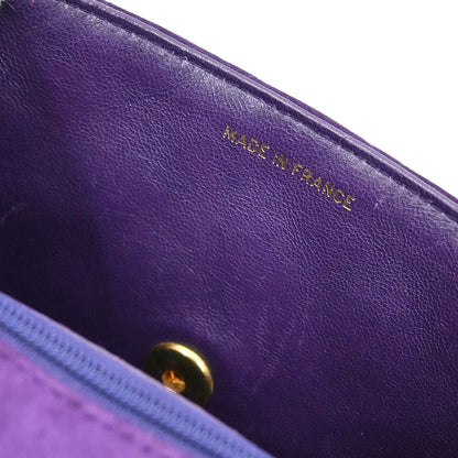 Chanel Purple Suede Mini Classic Square Flap Shoulder Bag
