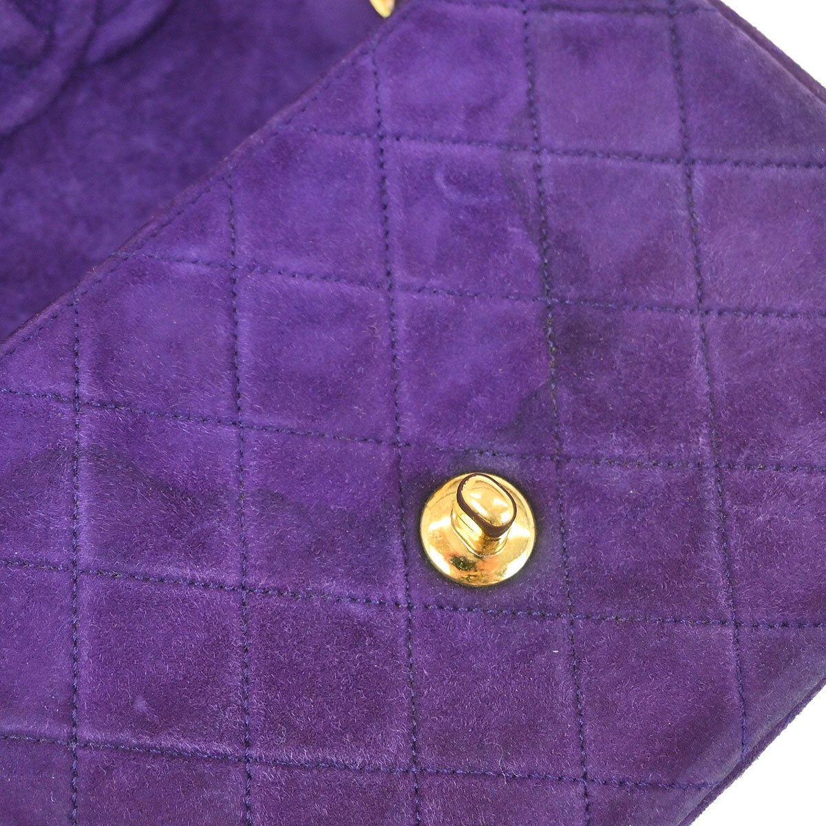 Chanel Purple Suede Mini Classic Square Flap Shoulder Bag