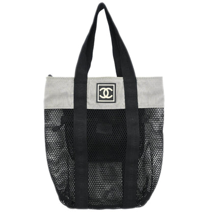Chanel Black Nylon Sport Line Mesh Tote Handbag