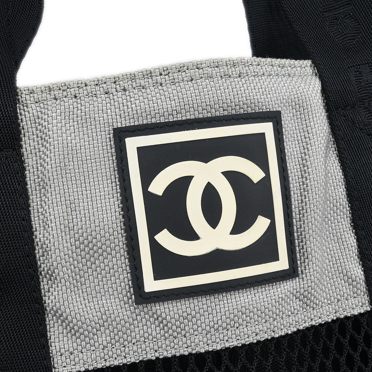 Chanel Black Nylon Sport Line Mesh Tote Handbag