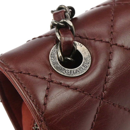 Chanel 2016-2017 Bordeaux Calfskin Day Trip Flap Shoulder Bag