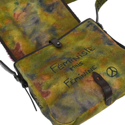 Chanel 2015-2016 Khaki Canvas Graffiti On The Pavement Shoulder Bag