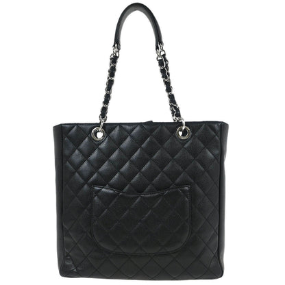 Chanel 2013-2014 Black Caviar Tote Chain Handbag